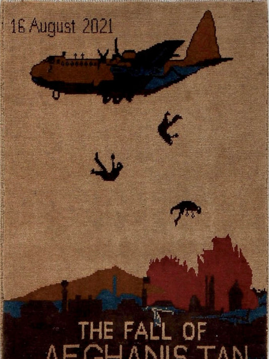 Afghan War Rug hand knotted rug 2x3