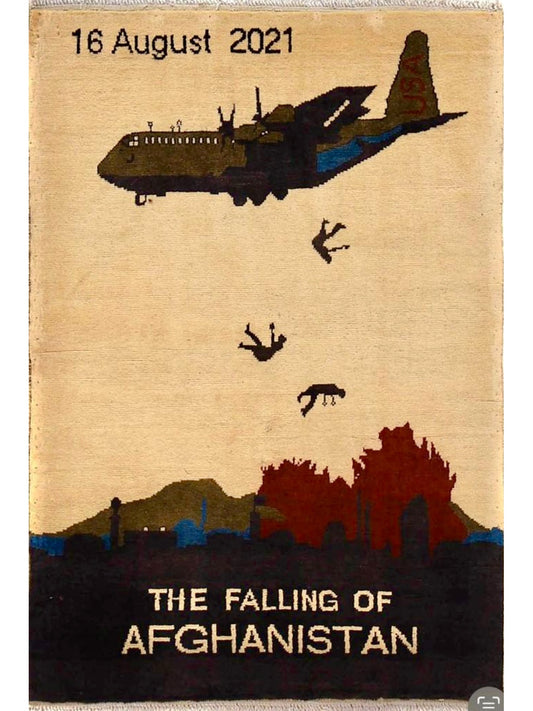 Afghan War Rug hand knotted rug 2'6x4'6