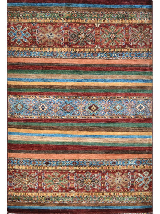 Afghan Khorjeen hand knotted rug 3x5