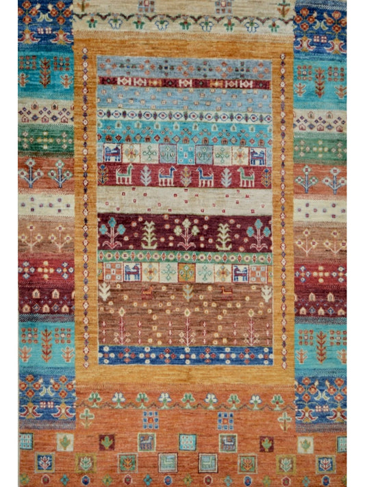Afghan Khorjeen hand knotted rug 3x5
