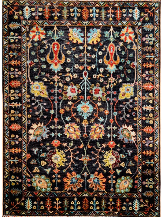 Afghan Ersari hand knotted rug 5x7