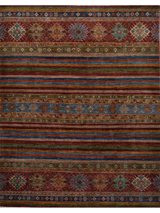 Afghan Khorjeen hand knotted rug 5x7