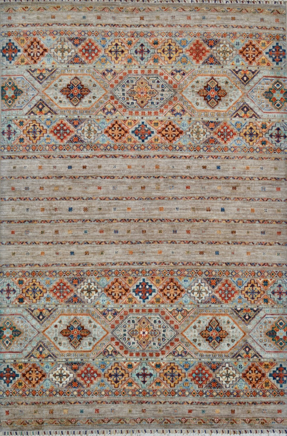 Afghan Khorjeen hand knotted rug 5x8