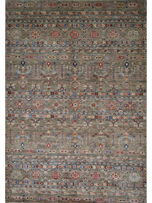 Afghan Khorjeen hand knotted rug 7x10