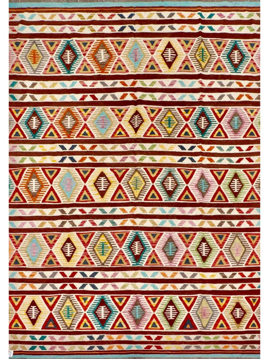 Afghan Modern Vegetable Dye hand knotted rug 8x11