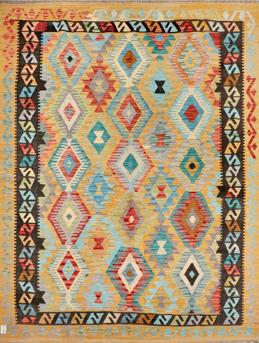 Afghan Modern Vegetable Dye hand knotted rug 5x8