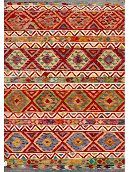 Afghan Modern Vegetable Dye hand knotted rug 5x8