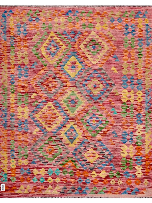 Afghan Modern Vegetable Dye hand knotted rug 5x8