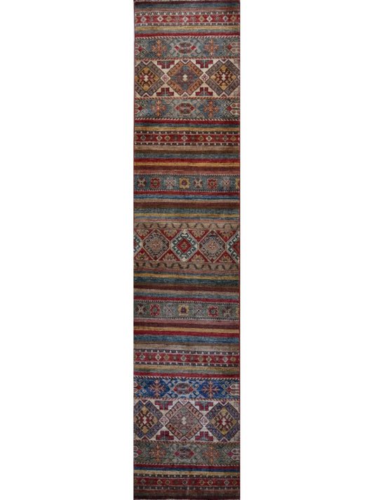 Afghan Khorjeen hand knotted rug