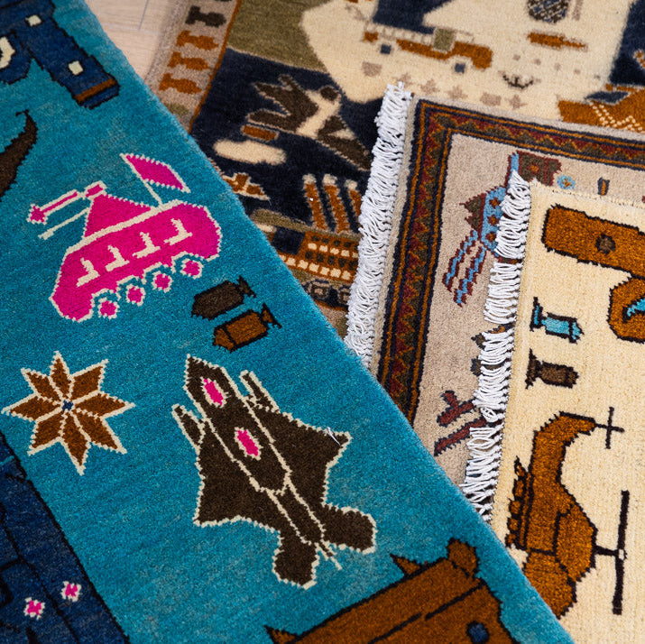 Close up Afghan War Rugs