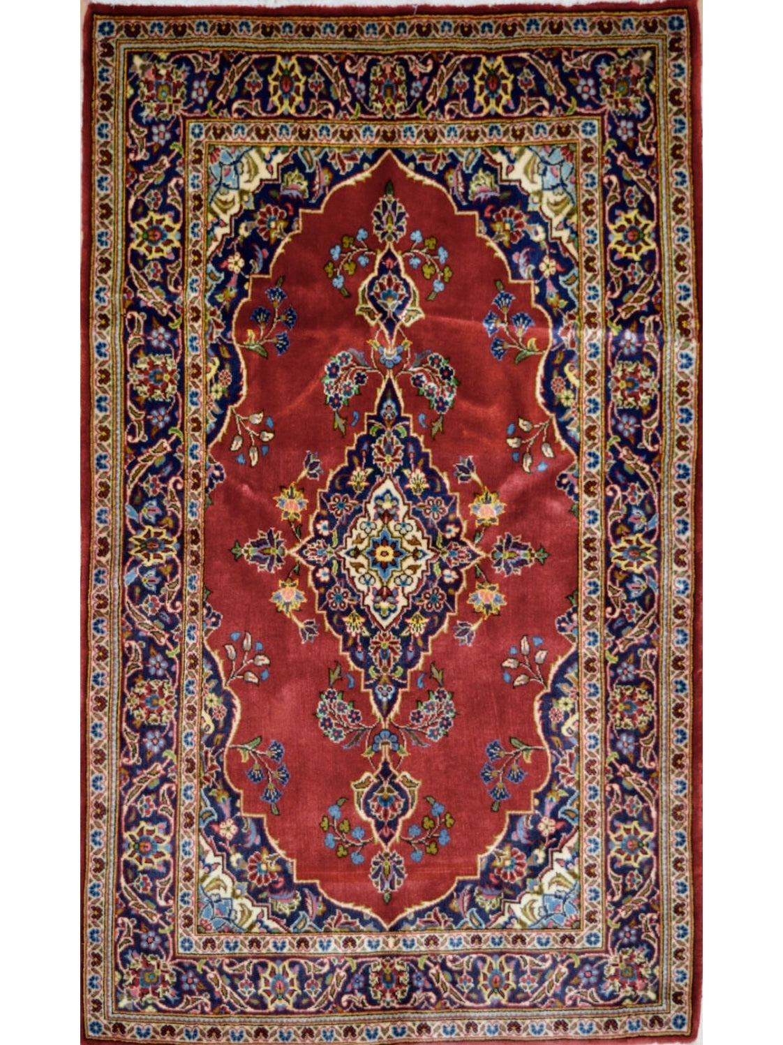 Persian Kashan hand knotted rug 3x5