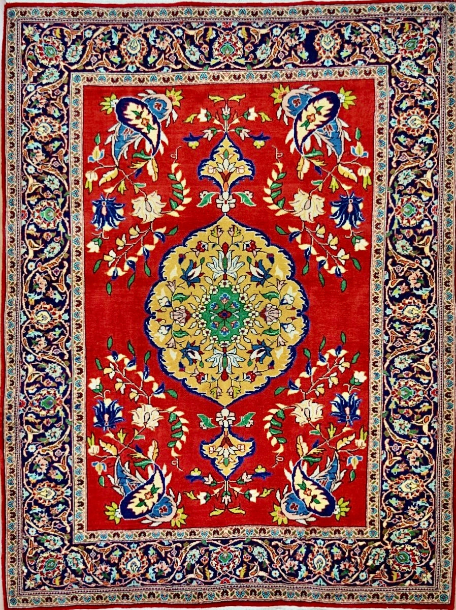 Persian Kashan hand knotted rug 5x7