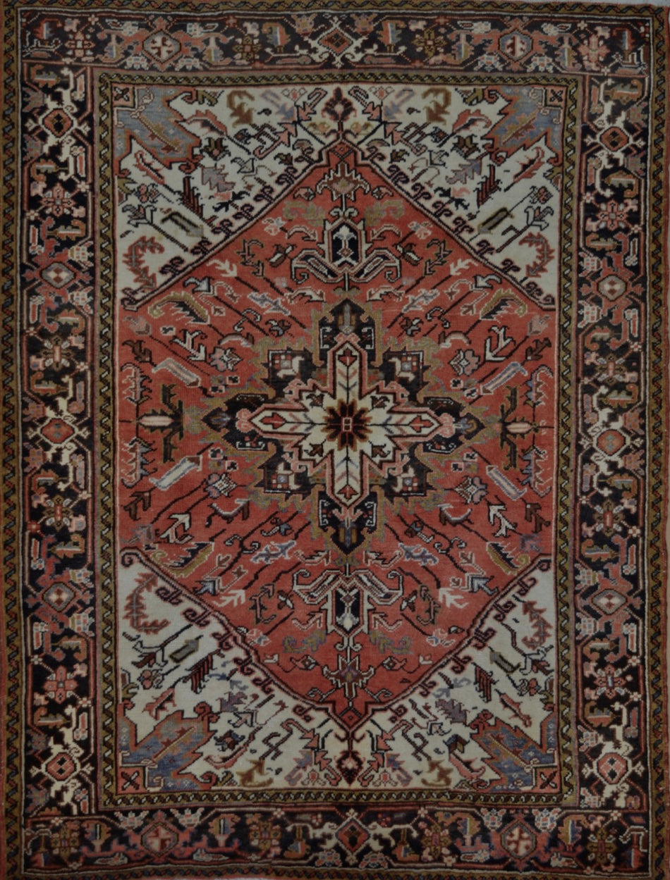 Persian Heriz hand knotted rug 5x7