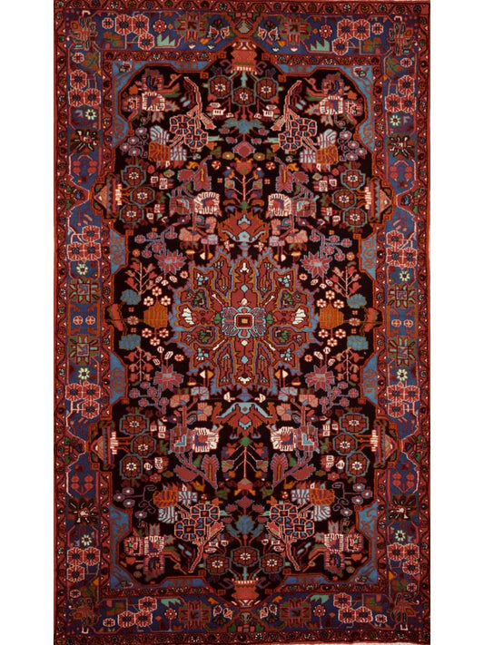 Persian Nahavand hand knotted rug 5x8