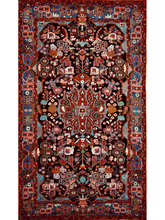 Persian Nahavand hand knotted rug 5x8