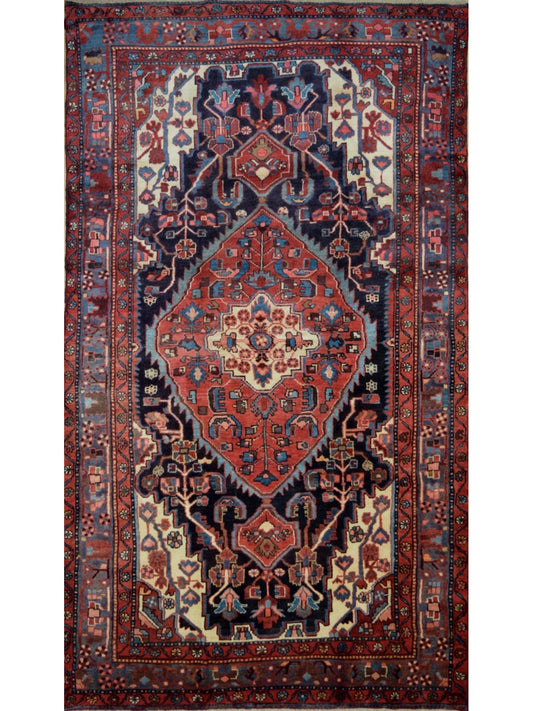 Persian Nahavand hand knotted rug 5x8