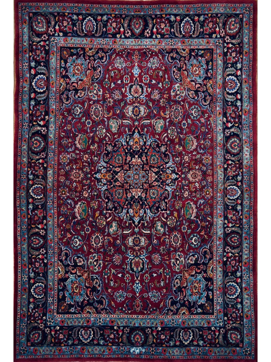 Persian Mashad hand knotted rug 7x10