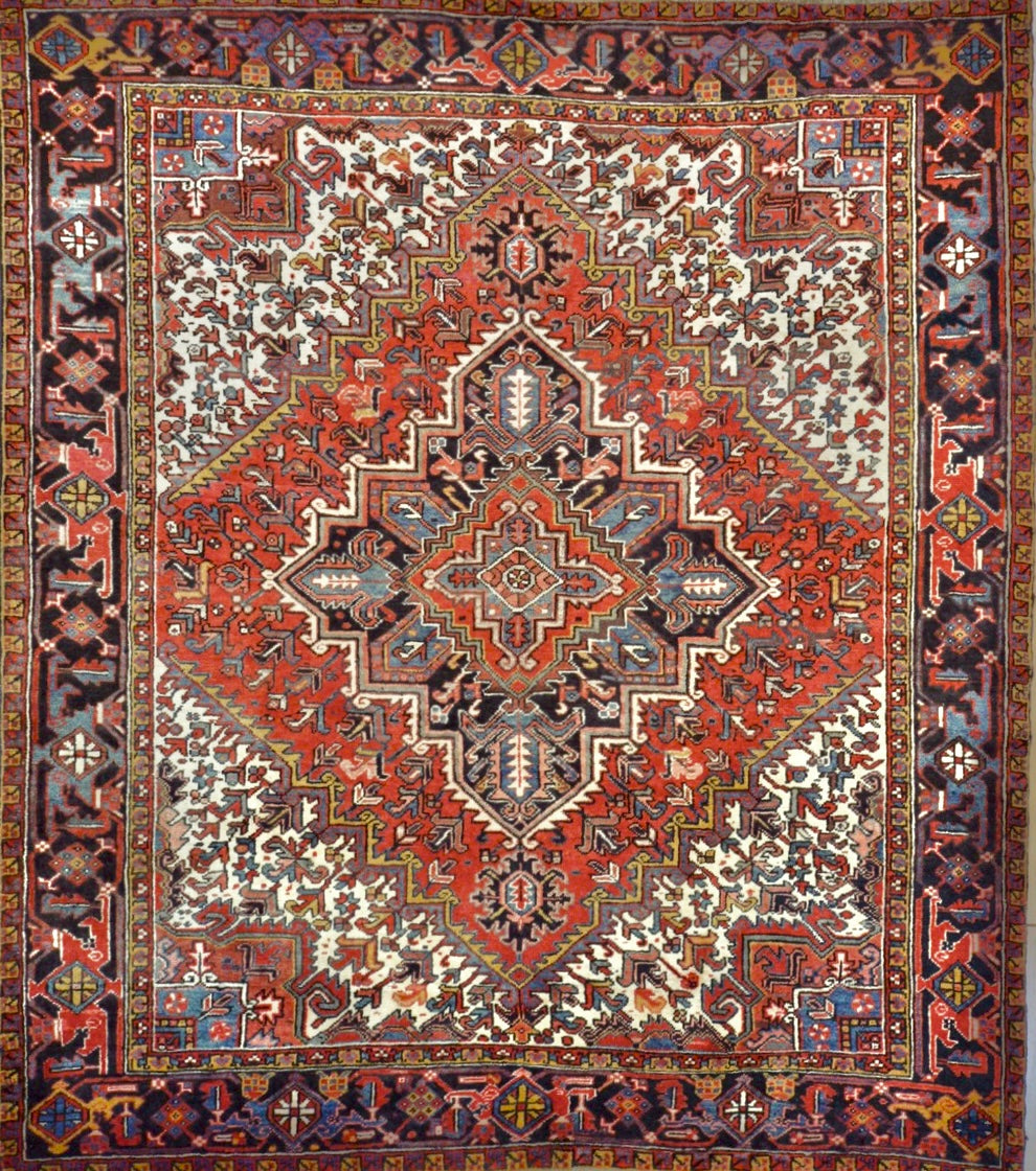 Persian Heriz hand knotted rug 7x10