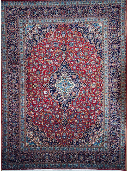 Persian Kashan hand knotted rug 8x11