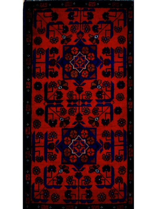 Afghan Khorjeen hand knotted rug 2x3