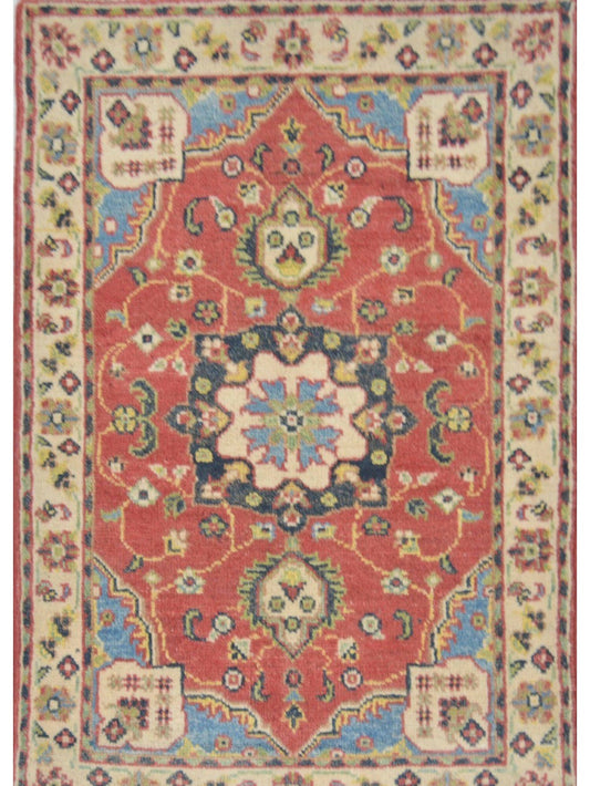 Afghan Super Fine Kazak hand knotted rug 2'6x4'6