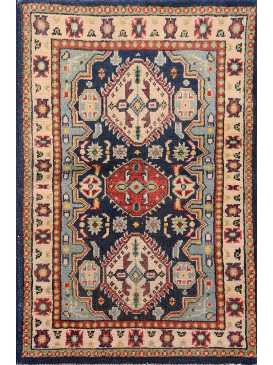 Afghan Kazak hand knotted rug 2x3