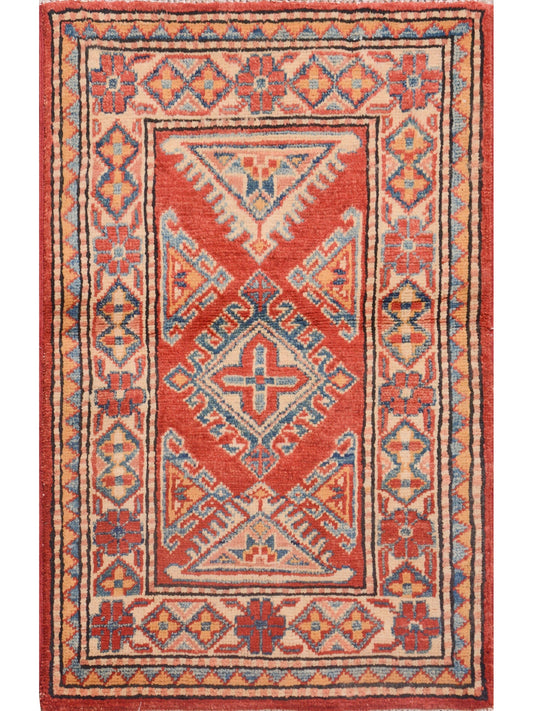 Afghan Kazak hand knotted rug 2x3