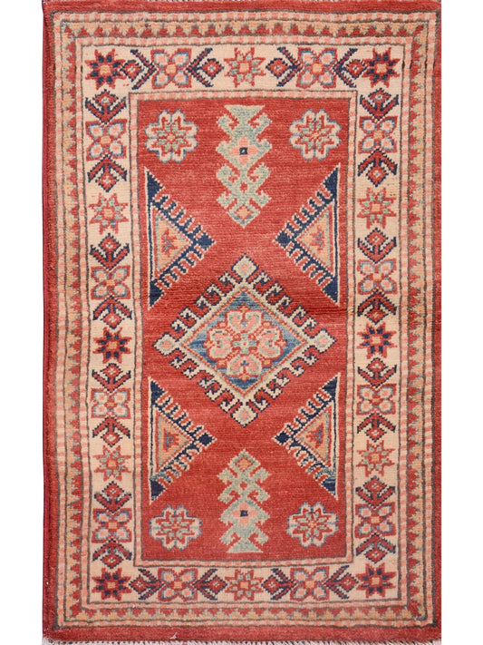 Afghan Kazak hand knotted rug 2x3