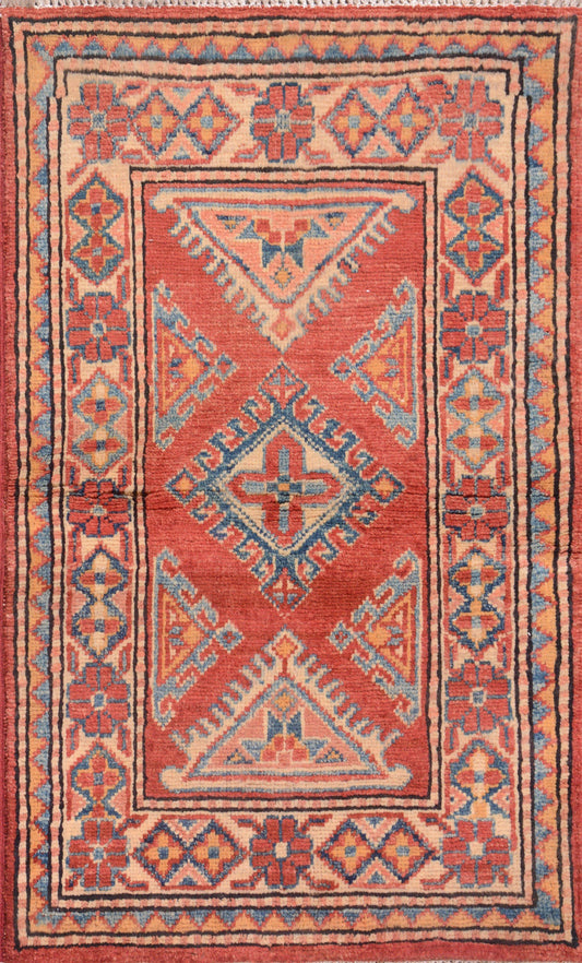 Afghan Kazak hand knotted rug 2x3