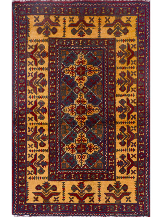Afghan Kondooz hand knotted rug 2x3