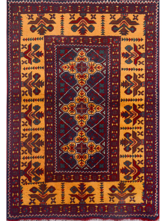 Afghan Khal Mohammadi hand knotted rug 2x3
