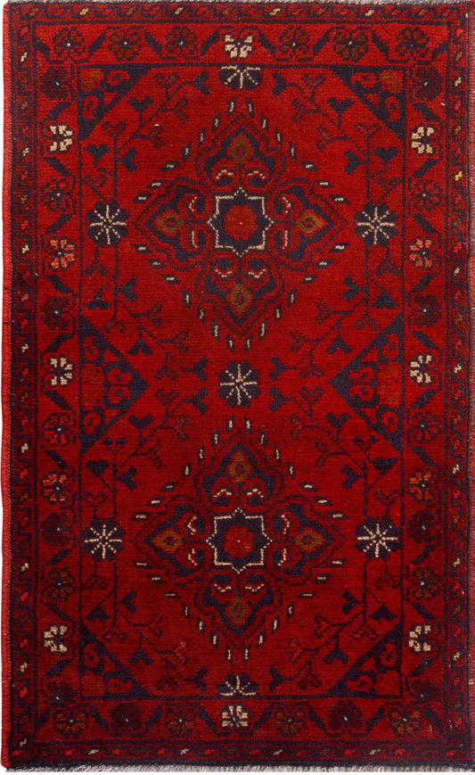 Afghan Khal Mohammadi hand knotted rug 2x3