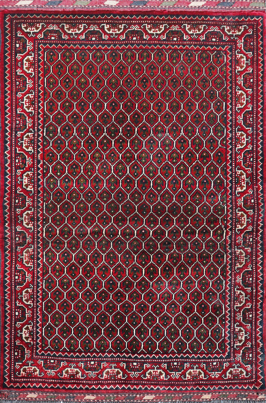 Afghan Belgic hand knotted rug 2'6x4'6