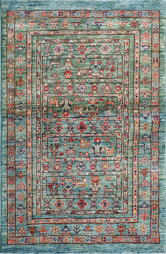 Afghan Gabbeh hand knotted rug 3x5