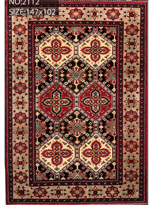Afghan Super Fine Kazak hand knotted rug 4x6