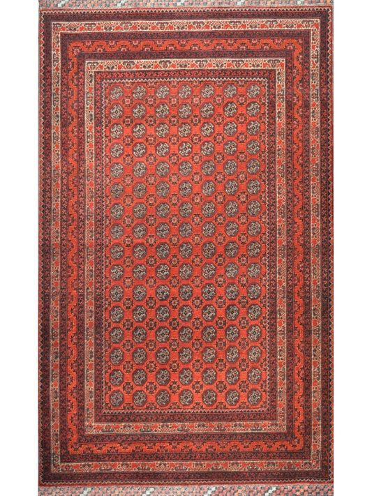 Afghan Super Fine Kazak hand knotted rug 4x6