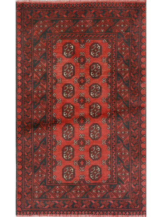 Afghan Khal Mohammadi hand knotted rug 3x5