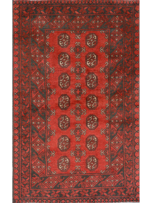 Afghan Khal Mohammadi hand knotted rug 3x5