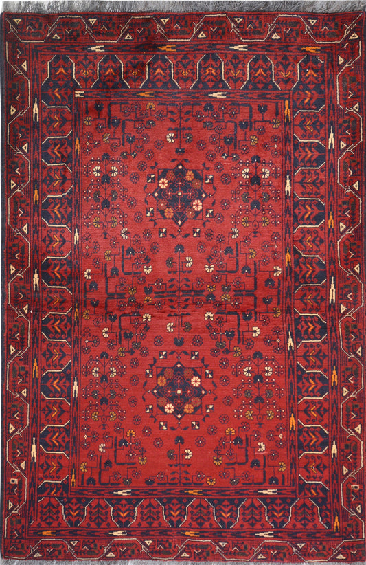 Afghan Belgic hand knotted rug 3x5