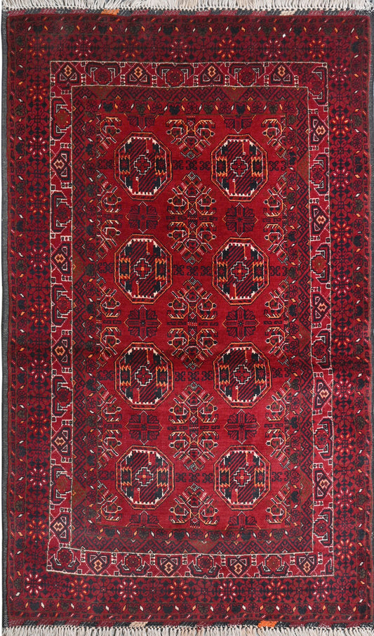 Afghan Belgic hand knotted rug 3x5