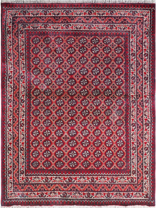 Afghan Bukhara hand knotted rug 3x5