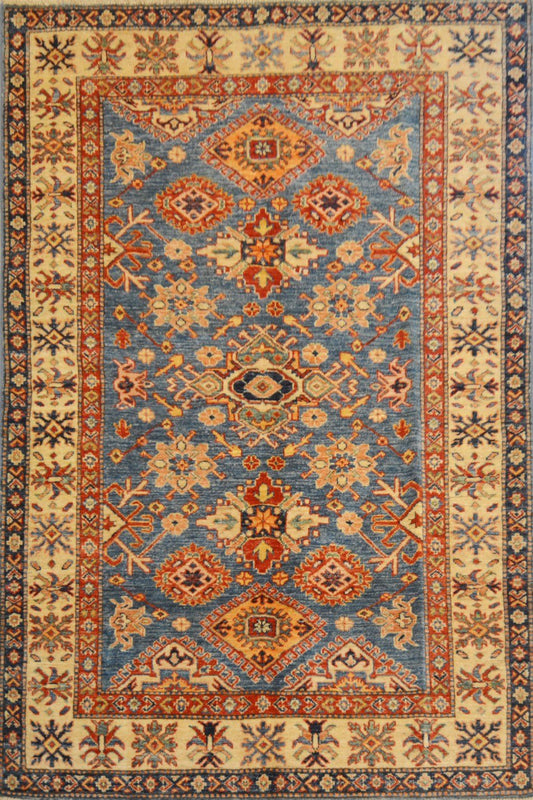 Afghan Patchwork hand knotted rug 5x8