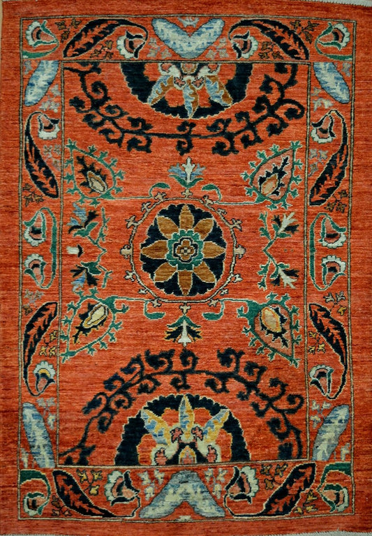 Indian Lori Buf hand knotted rug 4x6