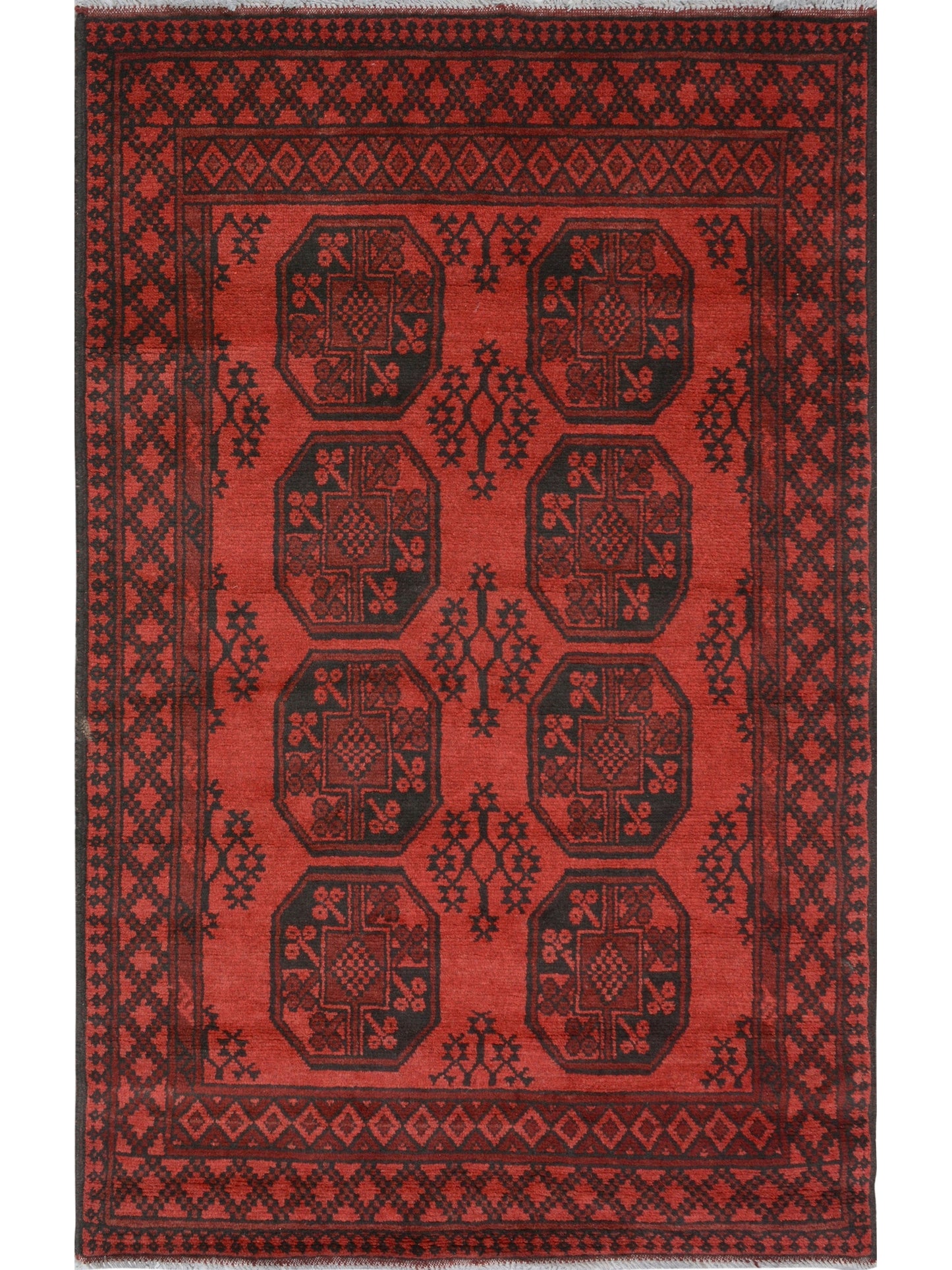 Afghan Akcha hand knotted rug 4x6