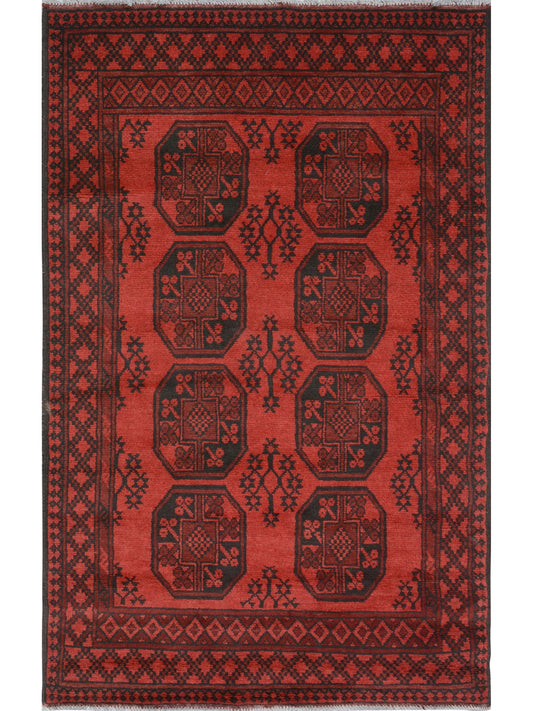 Afghan Akcha hand knotted rug 4x6