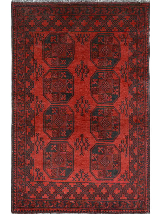 Afghan Akcha hand knotted rug 4x6