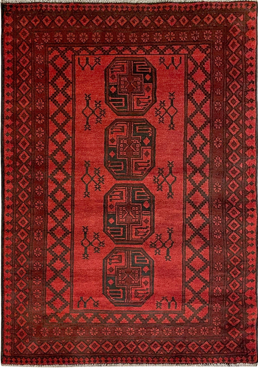 Afghan Akcha hand knotted rug 4x6