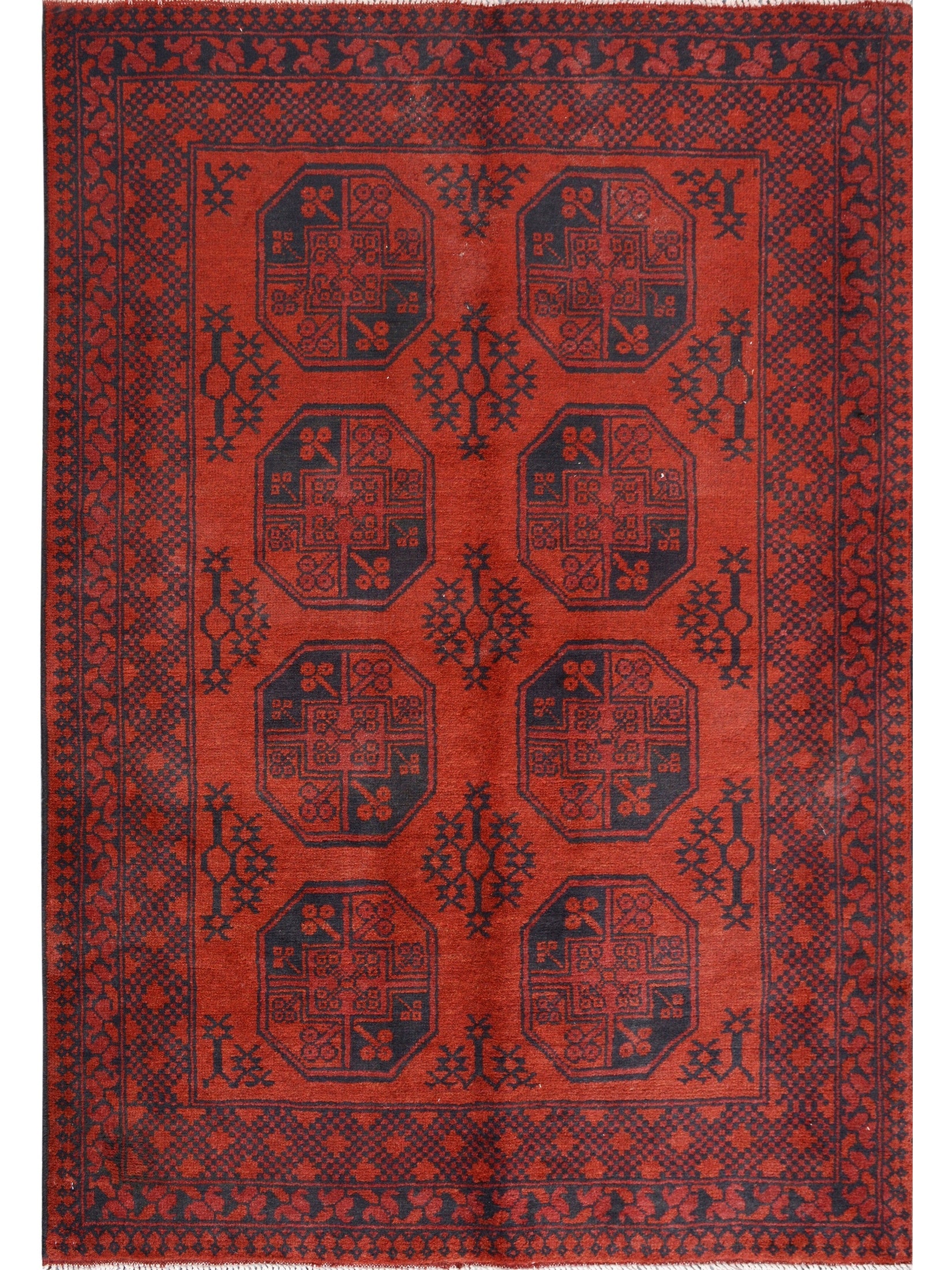 Afghan Khal Mohammadi hand knotted rug 5x7