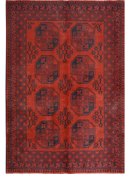 Afghan Khal Mohammadi hand knotted rug 5x7