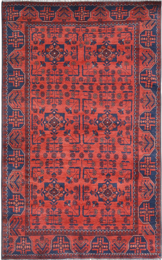 Afghan Khal Mohammadi hand knotted rug 4x6